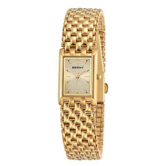 Gold Square Women’s Quartz Wristwatch | Luxury Fashion Watch