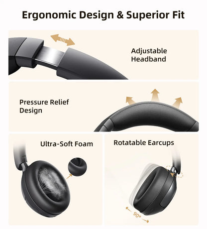 Wireless ANC Headphones – 50dB Noise Canceling, Bluetooth 5.4