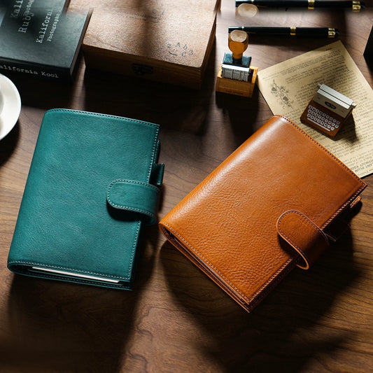 Full Grain Leather Planner with Rings – Personal Size Organizer