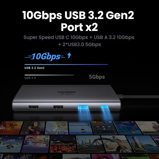 9-in-1 USB-C Hub – 4K@60Hz HDMI, 10Gbps USB, RJ45, PD 100W