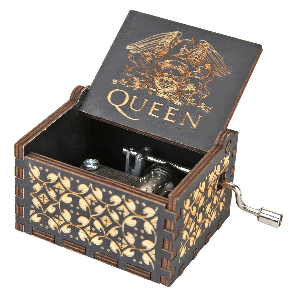 Wooden Hand Crank Music Box