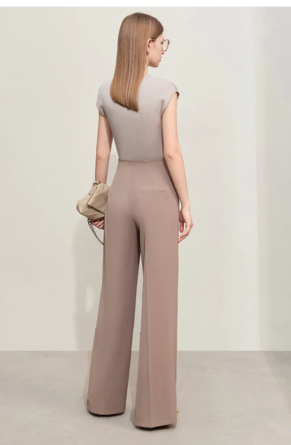 Women’s Wide-Legged Casual Pants – Summer Straight Full-Length Trousers