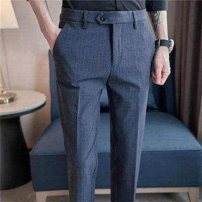 Cartmela Men’s Black Striped Suit Pants