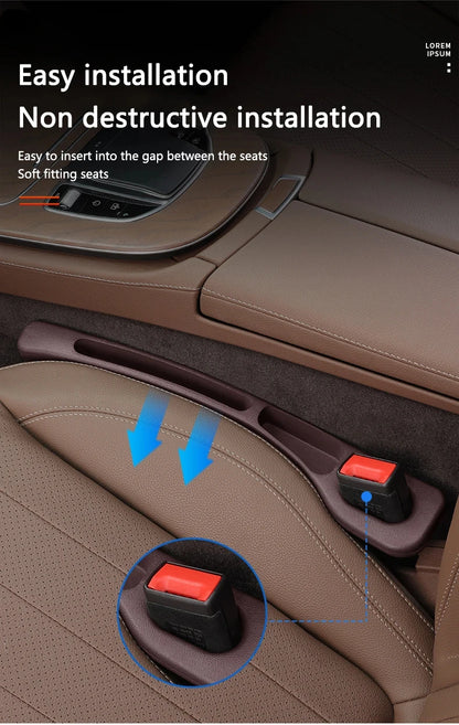 Car Seat Gap Filler Organizer – Waterproof Storage Plug with 2 Grooves