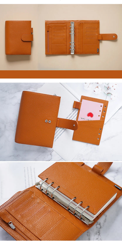 Personal Size Planner – 30mm Rings, Genuine Pebbled Grain Leather