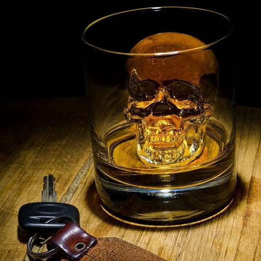 3D Skull Ice Cube Mold Tray with Lid – Silicone Whiskey Molder