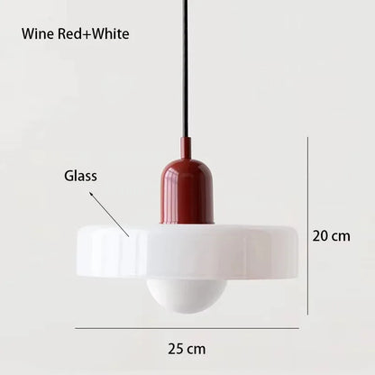 Nordic Retro Glass Pendant Lamp – E27 LED Indoor Chandelier