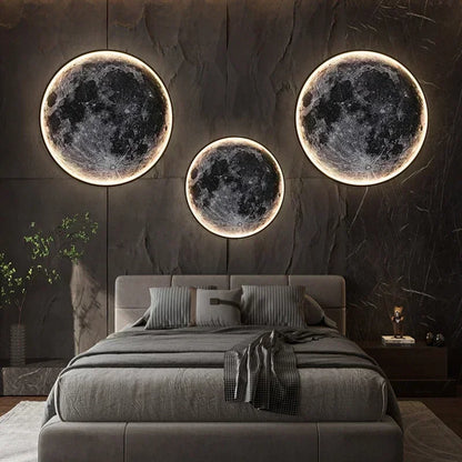 Modern 3D Moon LED Wall Lamp – Bedroom & Living Room Light