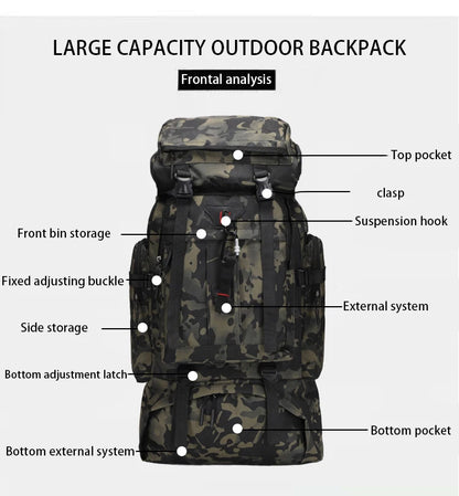 80L Large Capacity Waterproof Camouflage Outdoor Backpack