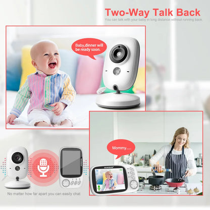 Wireless Video Baby Monitor – 3.2" LCD, Night Vision, 2-Way Talk