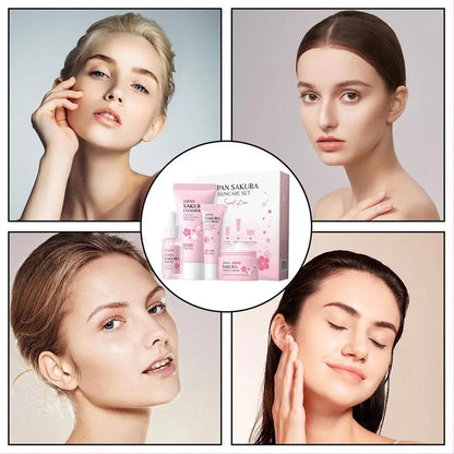 Skincare Set with Cleanser, Serum, Cream & Eye Care Kit