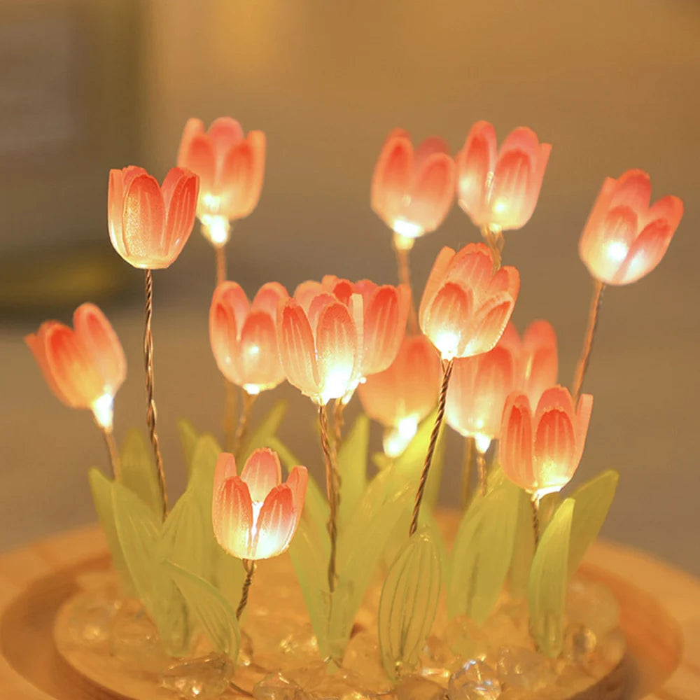 DIY Tulip LED Night Light – Battery Operated Flower Table Lamp