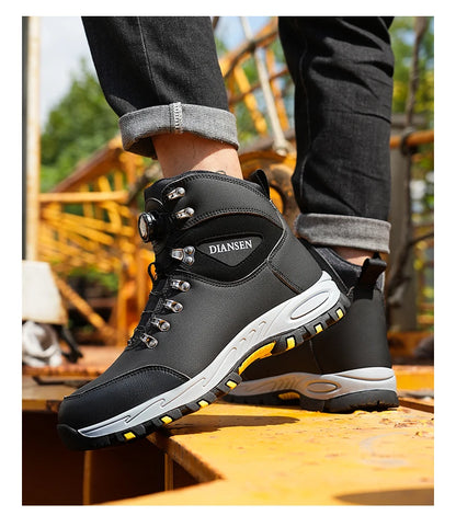 Rotating Button Safety Shoes for Men