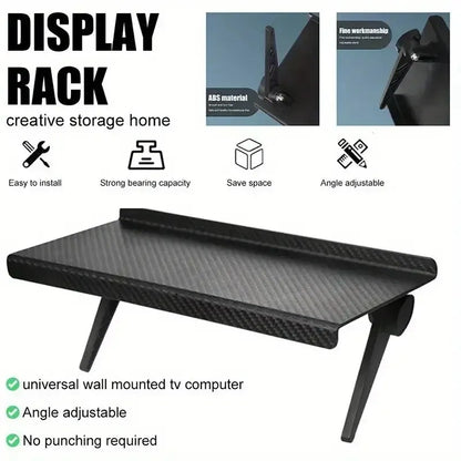 No-Drill Screen Storage Rack – Shelf for TV, Monitor, or Router