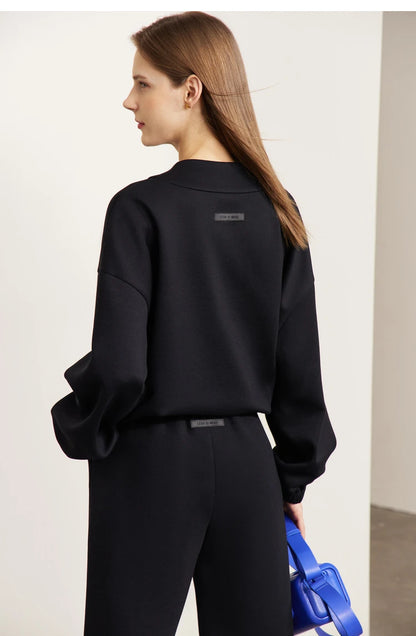 Women’s Loose Sweatshirt & Straight Leg Pants – Spring Casual Set