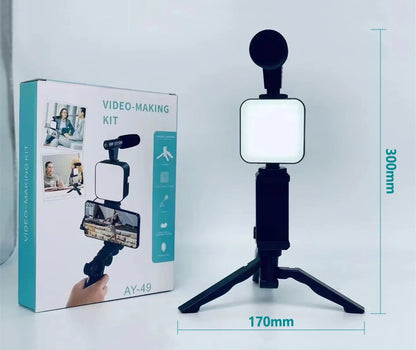 Cartmela Smartphone Vlogging Kit – Tripod, Microphone & Fill Light