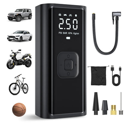 Wireless Electric Car Tire Inflator Pump with LED Light