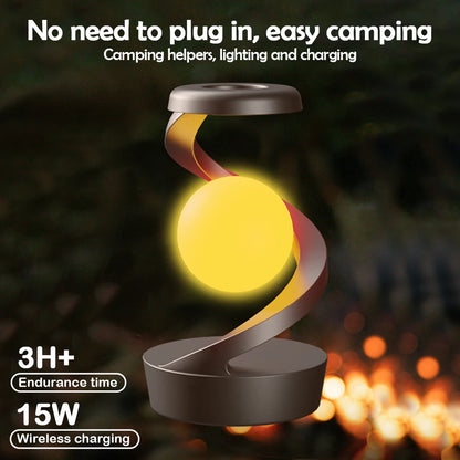 LED 360° Levitating Night Light – Wireless Charging Desk Lamp