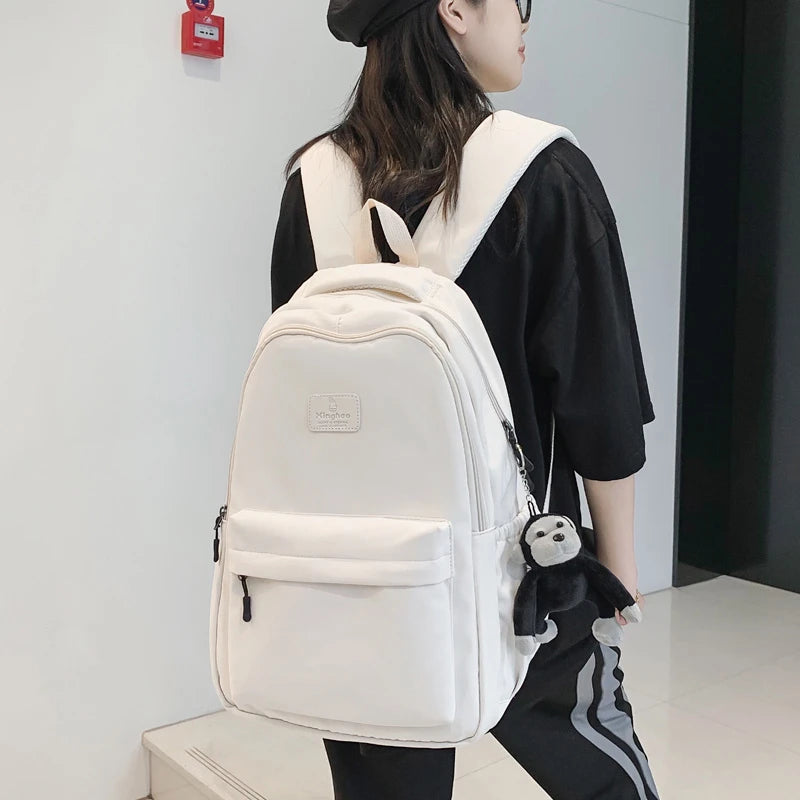 Fashion Waterproof Nylon Backpack – Schoolbag for Teens & Students