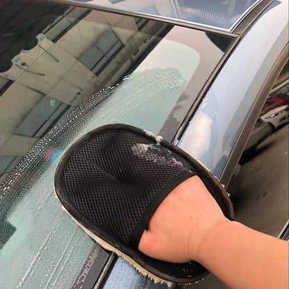 Microfiber Wool Soft Auto Car Washing Glove - Motorcycle & Car Cleaning Tool