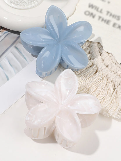 2 Pcs Marble Flower Hair Claw Clips – Cute Beach Hair Accessories