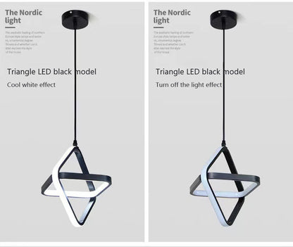 Modern Black LED Pendant Light – Dining & Bedroom Chandelier Lamp
