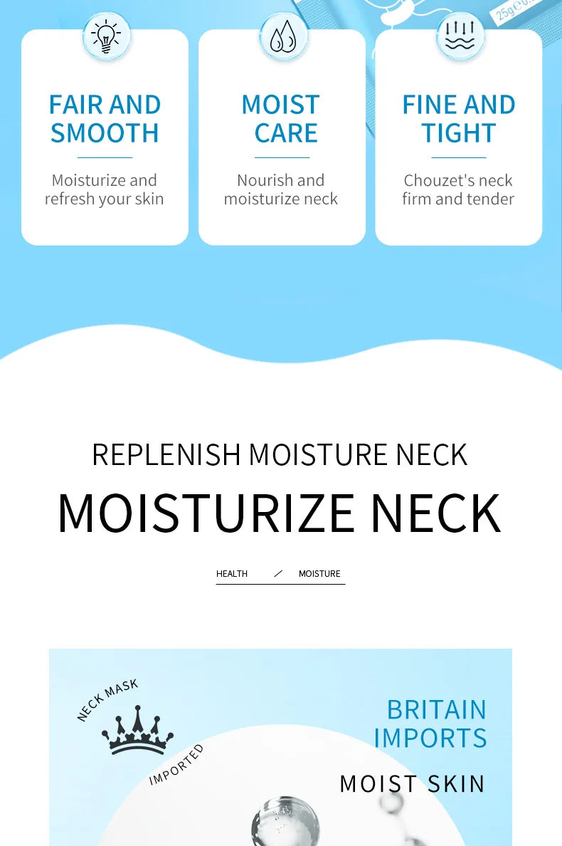 SADOER Hyaluronic Acid Neck Mask – Collagen Firming Care, 10pcs