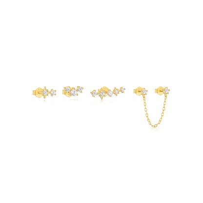 925 Sterling Silver Earring Set – Waterdrop, Flower & Pearl Trio