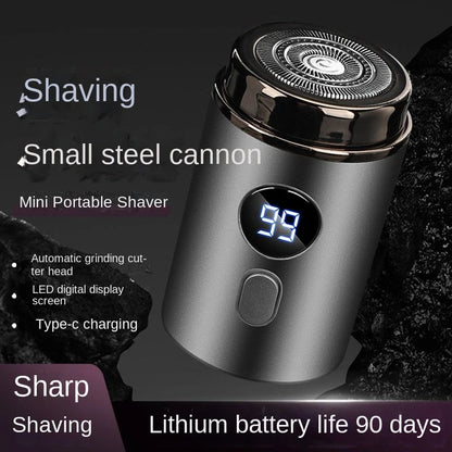 Mini Type-C Electric Razor – Portable Steel Gun Shaver with Digital Display