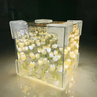 DIY Tulip Flower Night Lamp Kit – 3D Sea Cube Gift for Couples