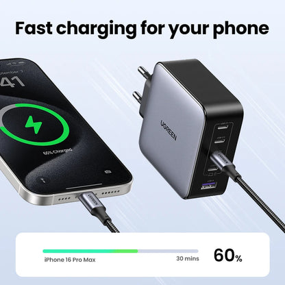 100W GaN Fast Charger – 5-Port USB-C PD QC4.0 Charger Hub