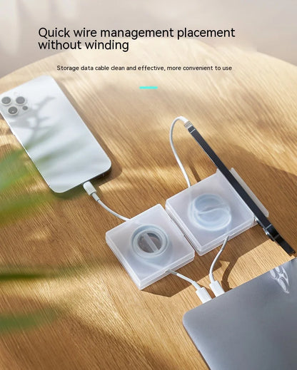 Portable Transparent Cable Organizer & Retractable Wire Winder
