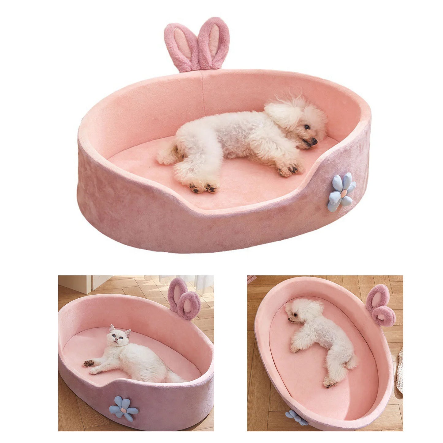 Detachable Washable Pet Bed – Soft 4-Season Bed for Cats & Dogs