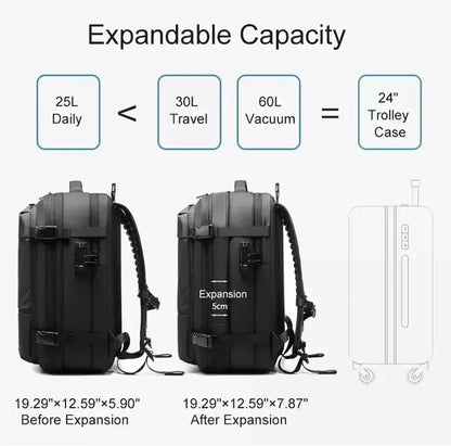 Cartmela 60L Vacuum Compression Backpack with Pump