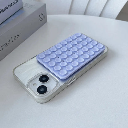 Double-Sided Silicone Suction Phone Case with Detachable Stand