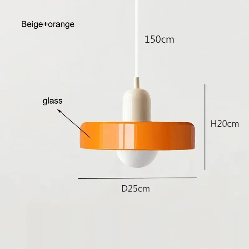 Nordic Retro Glass Pendant Lamp – E27 LED Indoor Chandelier