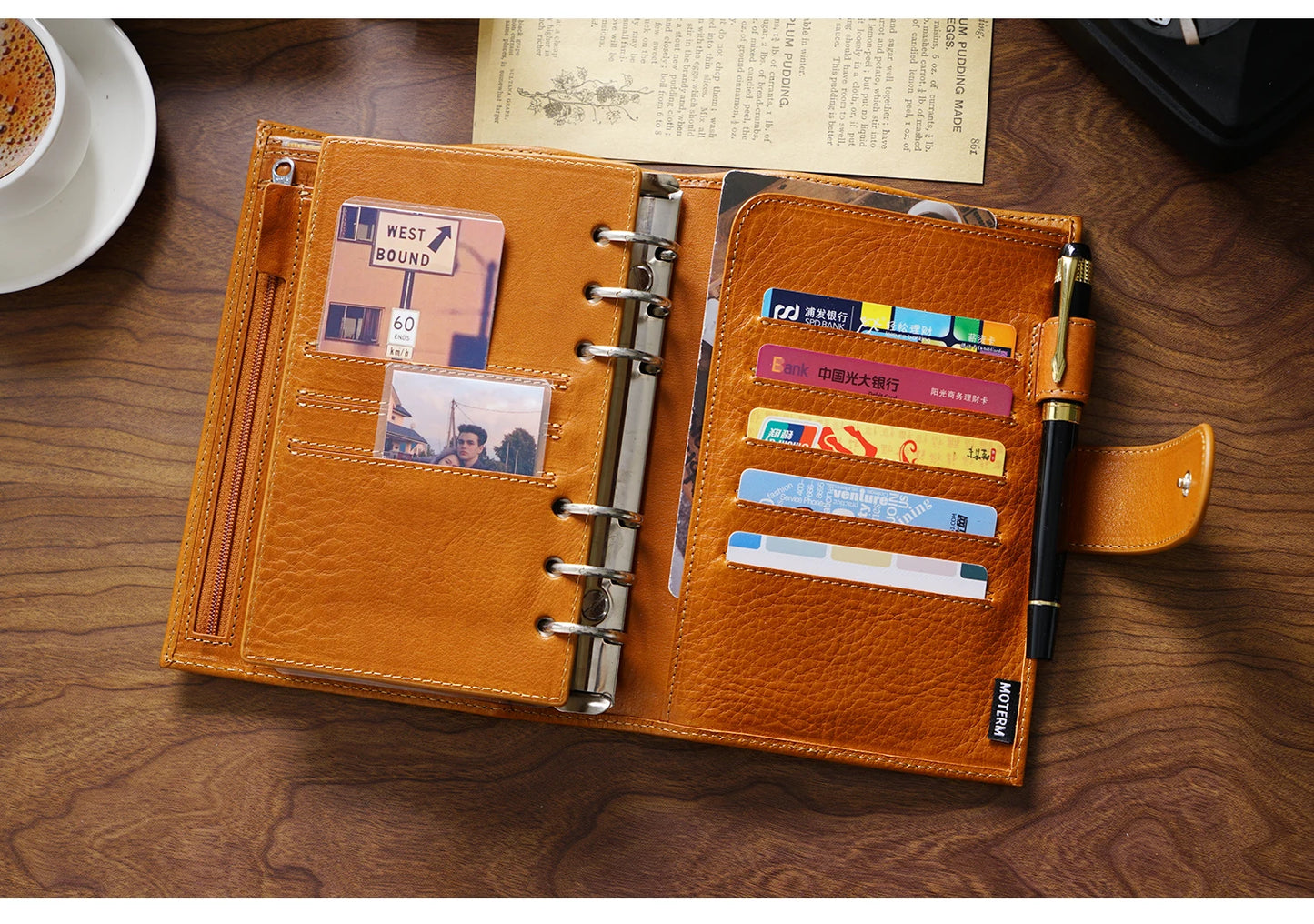 Full Grain Leather Planner with Rings – Personal Size Organizer
