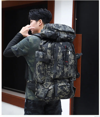 80L Large Capacity Waterproof Camouflage Outdoor Backpack