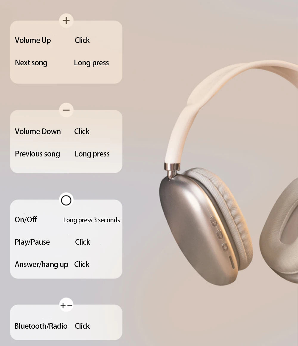 P9 Wireless Bluetooth Earbuds – Noise Cancelling Sports Headset