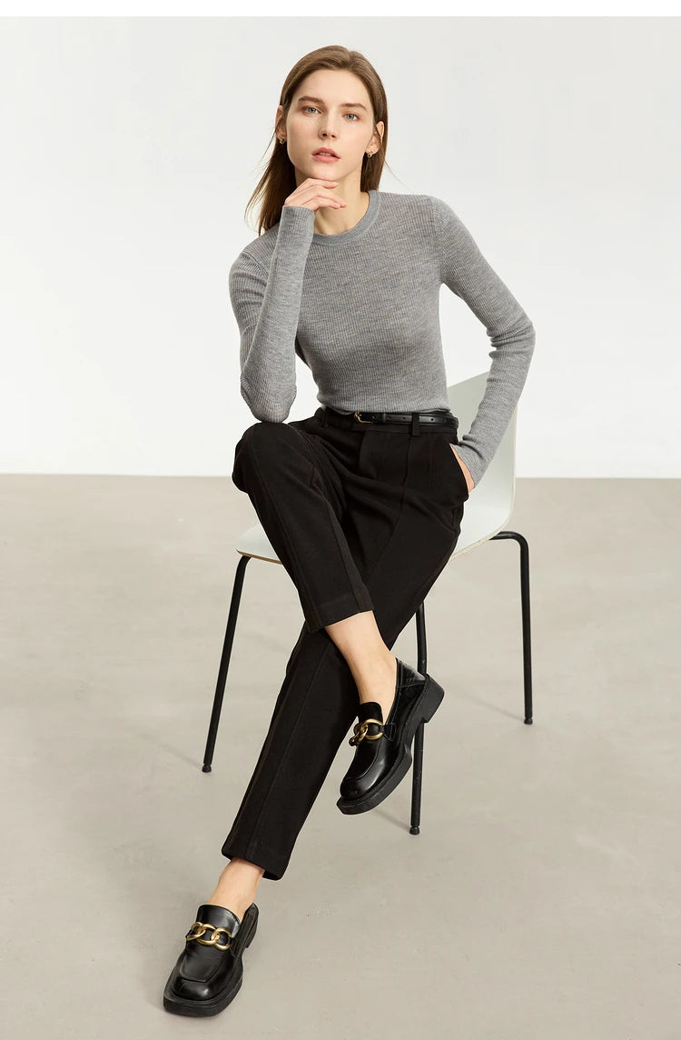 Women’s Slim Fit Turtleneck Sweater – Warm High Elastic Pullover
