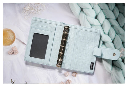A8 / M5 Mini Rings Planner – Pebbled Grain Cowhide Leather Organizer