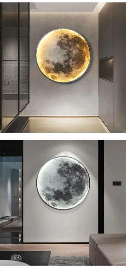 Modern 3D Moon LED Wall Lamp – Bedroom & Living Room Light