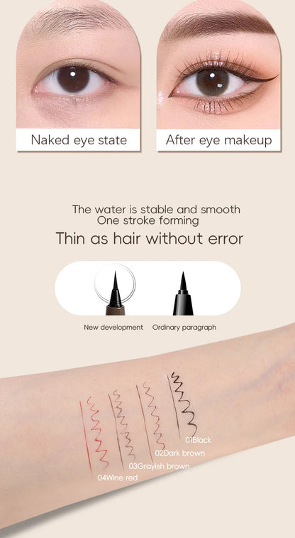 Waterproof Fine Tip Eyeliner Pen–Quick-Dry, Smudge-Proof for Beginners