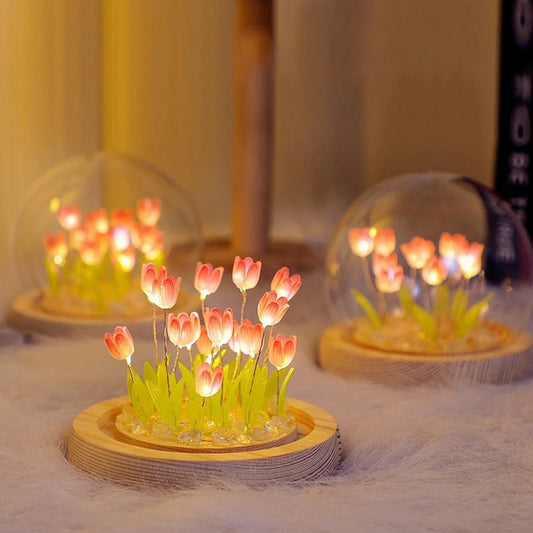 DIY Tulip LED Night Light – Battery Operated Flower Table Lamp