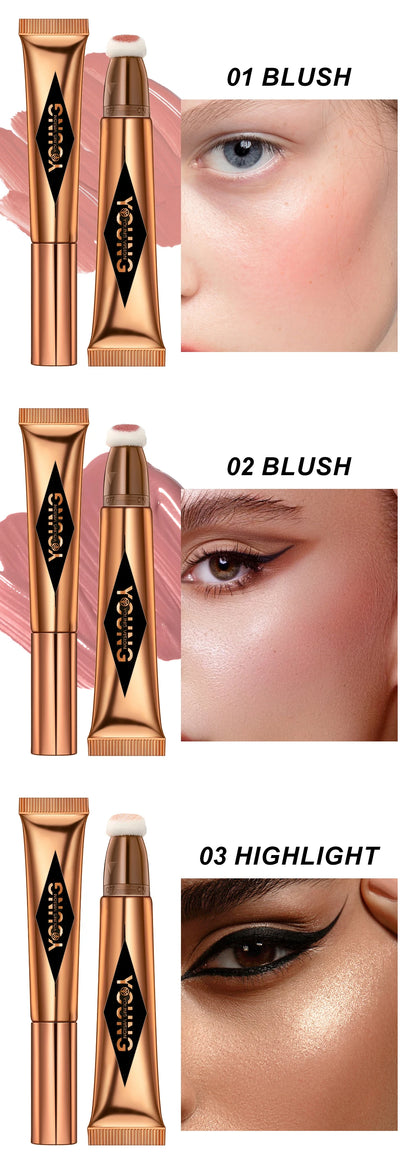 Air Cushion Blusher & High Gloss Stick – 6-Color Liquid Makeup Rouge