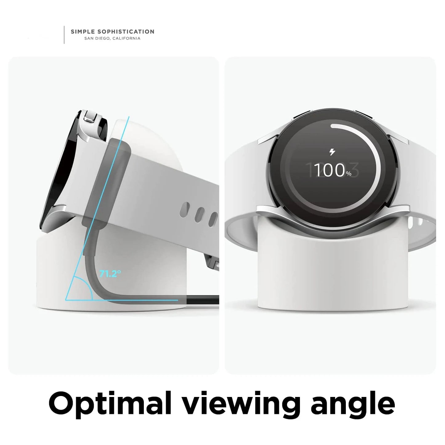 حامل شاحن سيليكون لساعة Galaxy Watch 3/4/5/Pro مقاس 40–46 مم