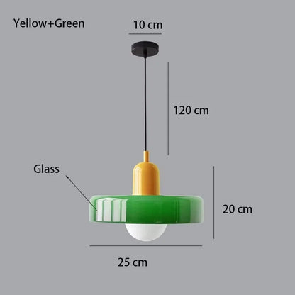 Nordic Retro Glass Pendant Lamp – E27 LED Indoor Chandelier