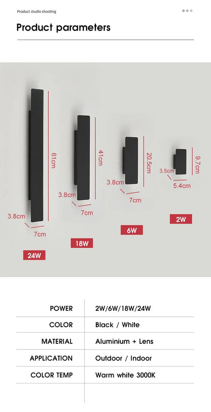 Modern LED Outdoor Wall Lamp – Waterproof IP65 Up Down Light
