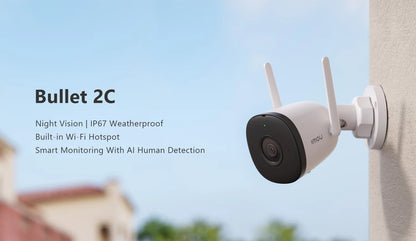 4MP Outdoor WiFi Bullet Camera – Weatherproof & AI Detection