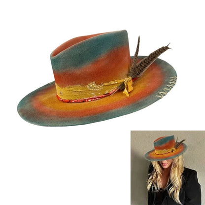 Wool Homburg Panama Hat – Unisex Western Photo Prop Headwear